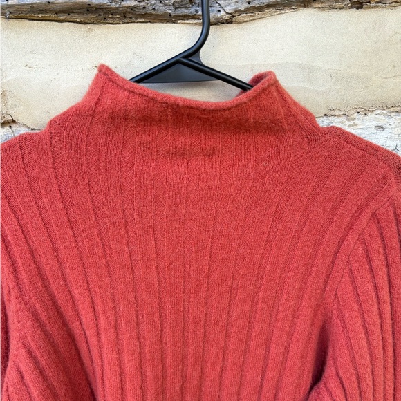 Madewell Women's Rust Color Ribbed Sweater with Mock Turtleneck Size XL - Picture 5 of 9